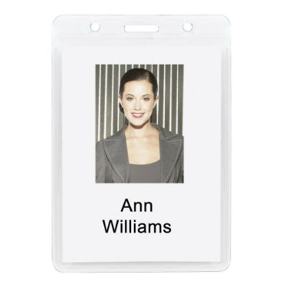 Picture of Office Depot Brand Plastic Badge Holders, 3-3/4in x 3-1/4in, Vertical, Pack Of 12