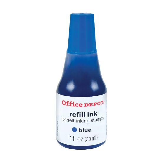 Picture of Office Depot Brand Self-Inking Refill Ink, 1 Oz, Blue