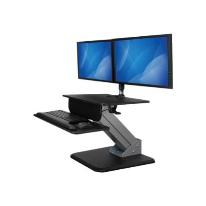 Picture of StarTech.com Dual Monitor Sit-to-stand Workstation - One-Touch Height Adjustment