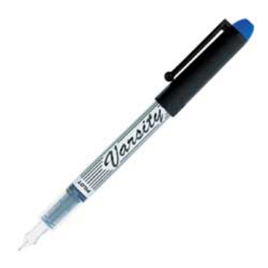 Picture of Pilot Varsity Disposable Fountain Pen, Medium Point, Black Barrel, Blue Ink