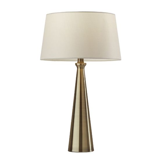 Picture of Adesso Simplee Lucy 2-Piece Table Lamp Set, Beige Shades/Antique Brass Bases