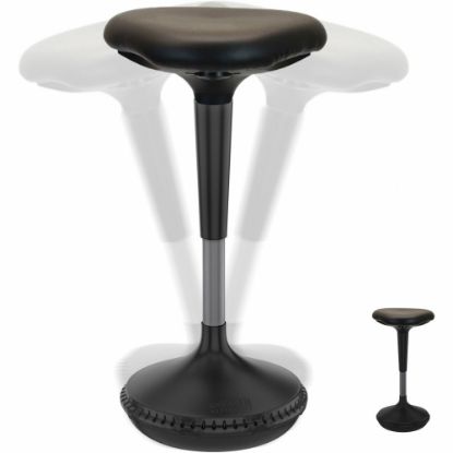 Picture of Wobble Stool Standing Desk & Balance Office Stool for Active Sitting Black Saddle Seat Adjustable Height 23-33in Sit Stand Up Perching Chair Uncaged Ergonomics