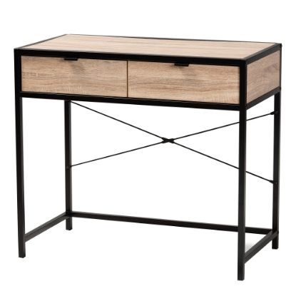 Picture of Baxton Studio Grayer 34inW Modern Industrial Writing Desk, Natural Brown/Black