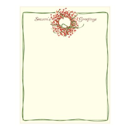 Picture of Great Papers! Holiday-Themed Letterhead Paper, 8 1/2in x 11in, Seasons Greetings Wreath, Pack Of 80 Sheets