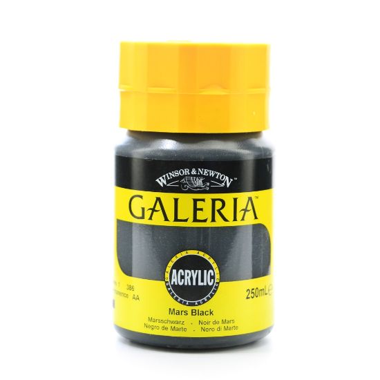 Picture of Winsor & Newton Galeria Flow Formula Acrylic Colors, 250 mL, Mars Black, 386, Pack Of 2