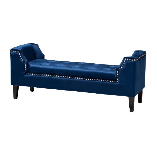 Picture of Baxton Studio 9382 Bench, 21-5/16inH x 51-5/8inW x 16-15/16inD, Royal Blue/Espresso