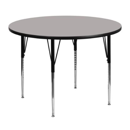 Picture of Flash Furniture 48ft" Round HP Laminate Activity Table With Standard Height-Adjustable Legs, Gray