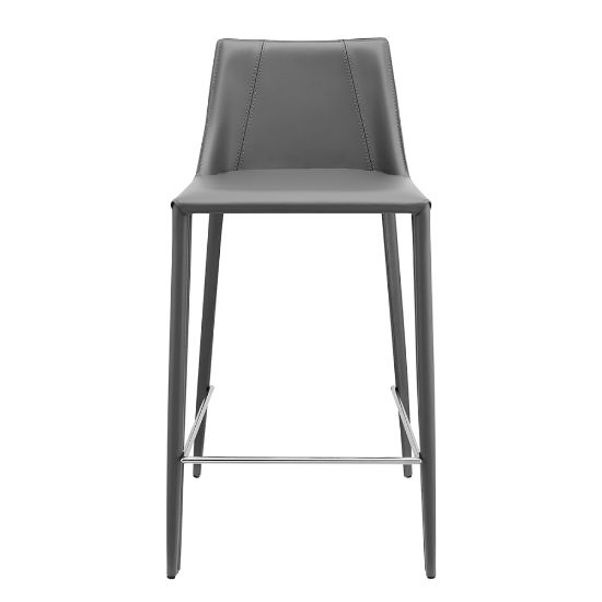 Picture of Eurostyle Kalle Regenerated Leather Counter Stool, Gray