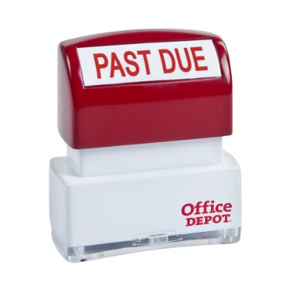 Picture of Office Depot Brand Pre-Inked Message Stamp, "Past Due", Red