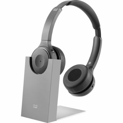 Picture of Cisco Headset 730 - Google Assistant, Cortana, Siri - Stereo - USB Type A, Mini-phone (3.5mm) - Wired/Wireless - Bluetooth - 213.3 ft - 32 Ohm - 20 Hz - 20 kHz - On-ear, Over-the-head - Binaural - Ear-cup