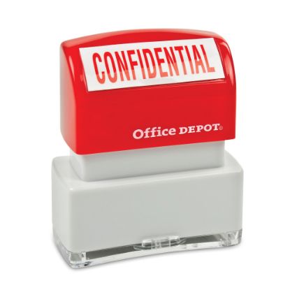 Picture of Office Depot Brand Pre-Inked Message Stamp, "Confidential", Red