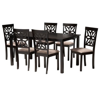 Picture of Baxton Studio Dallas Dining Set, 29-1/8inH x 59-1/16inW x 35-7/16inD, Sand/Dark Brown