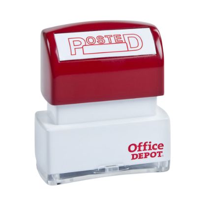 Picture of Office Depot Brand Pre-Inked Message Stamp, "Posted", Red