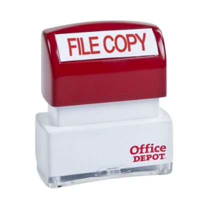 Picture of Office Depot Brand Pre-Inked Message Stamp, "File Copy", Red