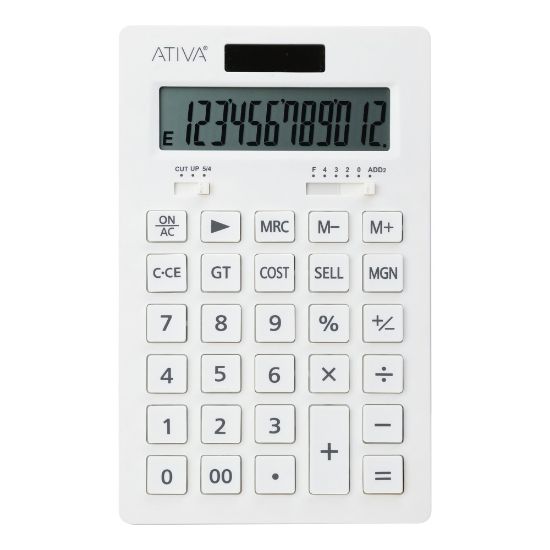 Picture of Ativa 12-Digit Desktop Calculator With Cost And Margin, White