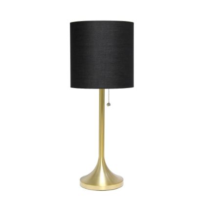 Picture of Simple Designs Tapered Table Lamp, 21inH, Black Shade/Gold Base