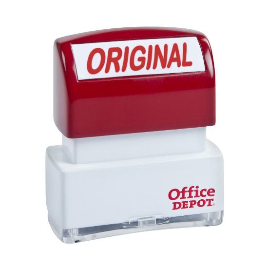 Picture of Office Depot Brand Pre-Inked Message Stamp, "Original", Red