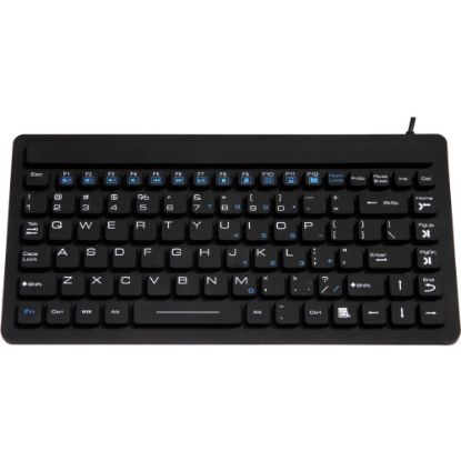 Picture of DSI WATERPROOF IP68 MINI USB SILICONE AND WASHABLE KEYBOARD - Cable Connectivity - USB Interface - 86 Key - Windows, PC - Black