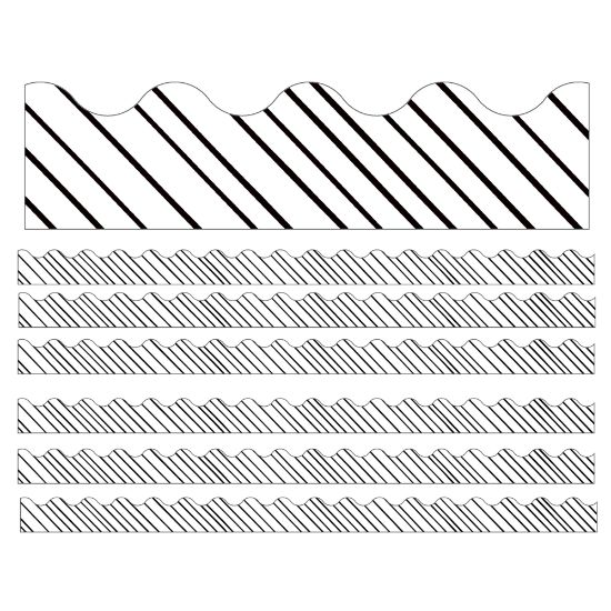 Picture of Carson Dellosa Education Scalloped Border, Kind Vibes Black & White Stripes, 39ft Per Pack, Set Of 6 Packs