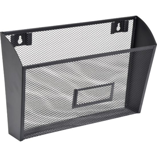 Picture of Lorell Mesh Single Wall Pocket, Letter Size, Black