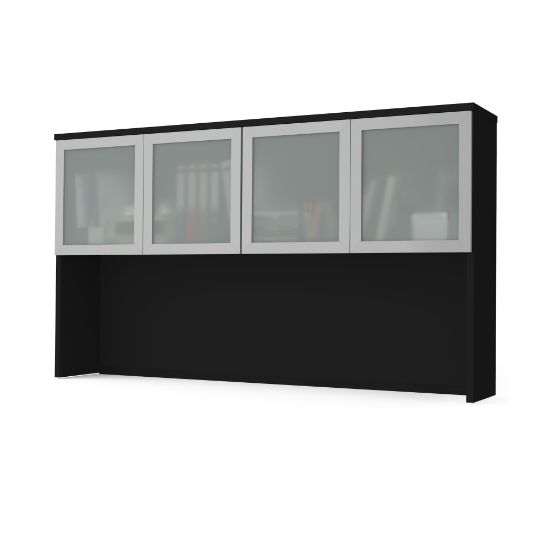 Picture of Bestar Pro-Concept Plus Hutch With Frosted Glass Doors, 40-7/16inH x 71-1/8inW x 12-7/16inD, Black