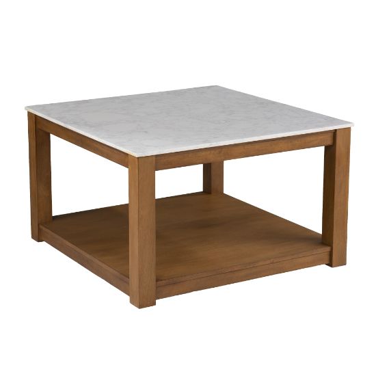 Picture of SEI Furniture Chandlen Square Cocktail Table, 18-1/4inH x 30inW x 30inD, Natural/White