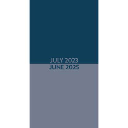 Picture of 2023-2025 Willow Creek Press Checkbook 2-Year Monthly Academic Pocket Planner, 6-1/2in x 3-1/2in, Blue Duotone, July 2023 To June 2025