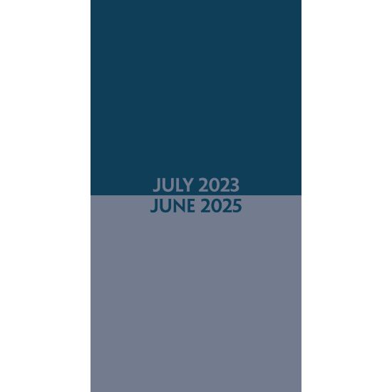 Picture of 2023-2025 Willow Creek Press Checkbook 2-Year Monthly Academic Pocket Planner, 6-1/2in x 3-1/2in, Blue Duotone, July 2023 To June 2025