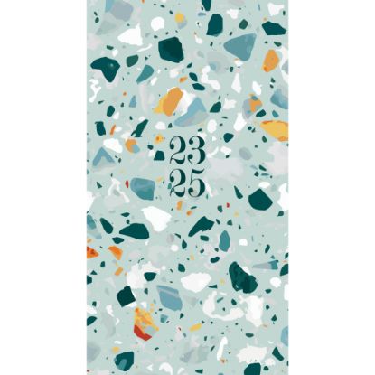 Picture of 2023-2025 Willow Creek Press Checkbook 2-Year Monthly Academic Pocket Planner, 6-1/2in x 3-1/2in, Blue Terrazzo, July 2023 To June 2025