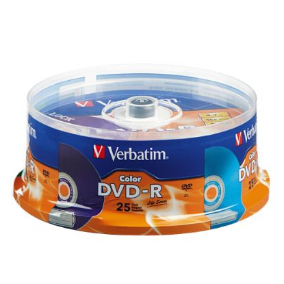 Picture of Verbatim Life Series DVD-R Discs, Assorted Colors, Pack Of 25