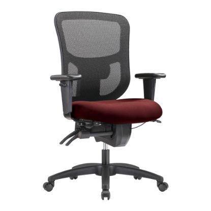 Picture of WorkPro 9500XL Series Big & Tall Ergonomic Mesh/Premium Fabric Mid-Back Chair, Black/Burgundy, BIFMA Compliant