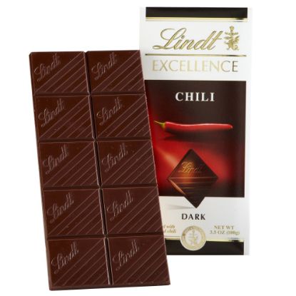 Picture of Lindt Excellence Chocolate, Chili Chocolate Bars, 3.5 Oz, Box Of 12