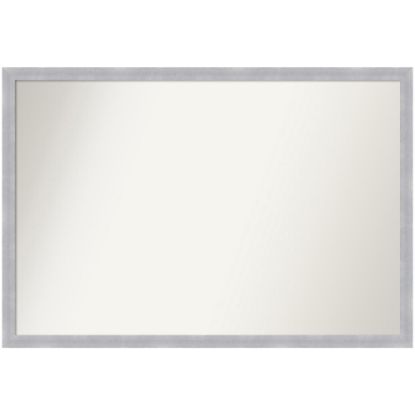 Picture of Amanti Art Narrow Non-Beveled Rectangle Framed Bathroom Wall Mirror, 26in x 38in, Grace Brushed Nickel