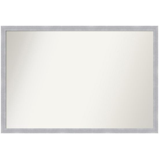 Picture of Amanti Art Narrow Non-Beveled Rectangle Framed Bathroom Wall Mirror, 26in x 38in, Grace Brushed Nickel