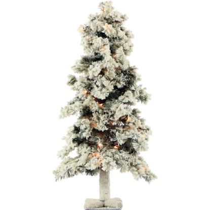 Picture of Fraser Hill Farm Artificial Snowy Alpine Trees With Clear Lights, 2ft