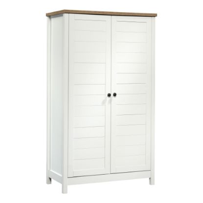 Picture of Sauder Cottage Road 61inH Traditional Style Storage Cabinet, Soft White/Lintel Oak