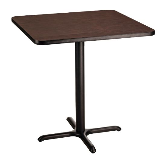 Picture of National Public Seating Square Cafe Table, 36inH x 36inW x 36inD, Mahogany/Black