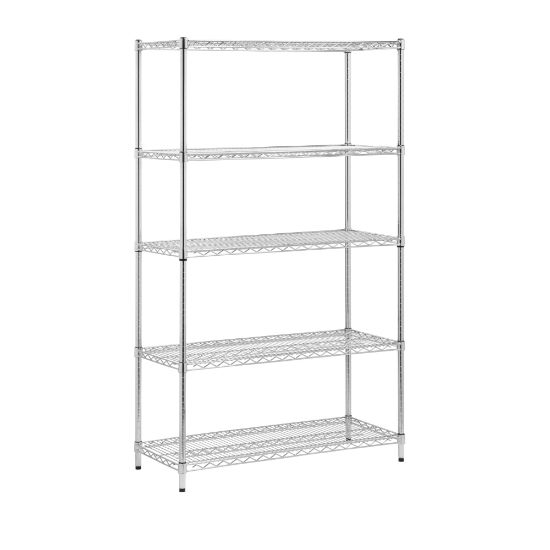 Picture of Honey-Can-Do Urban Steel Adjustable Storage Shelving Unit, 5-Tiers, 72inH x 42inW x 18inD, Chrome