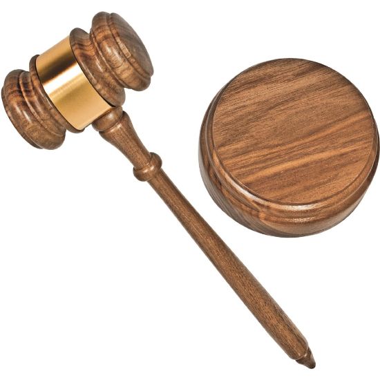 Picture of Advantus Brass Gavel Set, Walnut