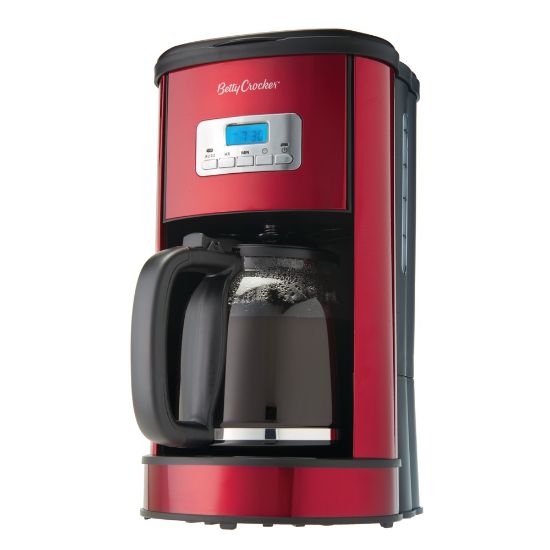 Picture of Betty Crocker 12-Cup Digital Coffee Maker, 14-1/2inH x 8inW x 10-1/2inD, Red