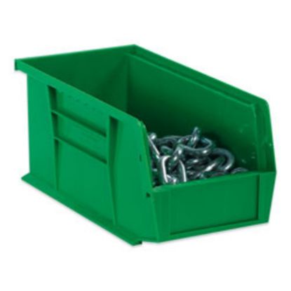 Picture of Partners Brand Plastic Stack & Hang Bin Storage Boxes, Small Size, 3in x 4 1/6in x 7 3/8in, Green, Case Of 24