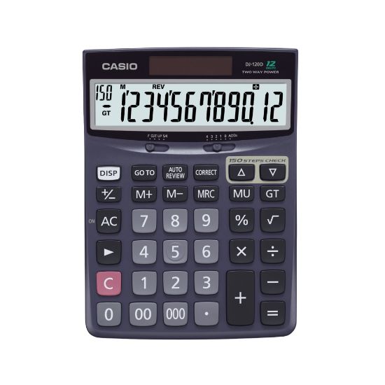 Picture of Casio Check & Correct Desk Calculator, 1.37in x 5.51in x 7.51in, Black, DJ120D