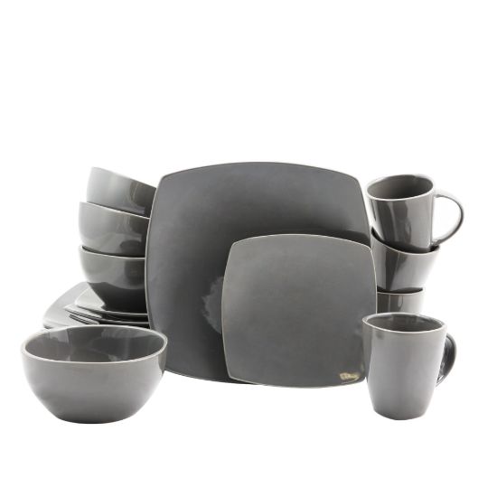 Picture of Gibson Home Soho Lounge 16-Piece Dinnerware Set, Gray