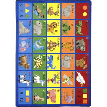 Picture of Joy Carpets Kid Essentials Rectangular Area Rug, Animal Phonics, 7-2/3ft x 10-3/4ft, Multicolor