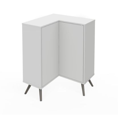 Picture of Bestar Krom 27inW Corner Storage Cabinet With Metal Legs, White