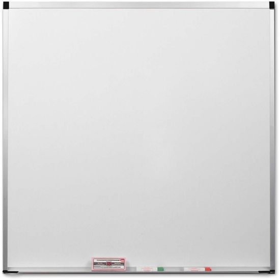 Picture of Balt ABC Markerboard - 48in (4 ft) Width x 48in (4 ft) Height - White Porcelain Steel Surface - Anodized Aluminum Frame - Square - 1 Each