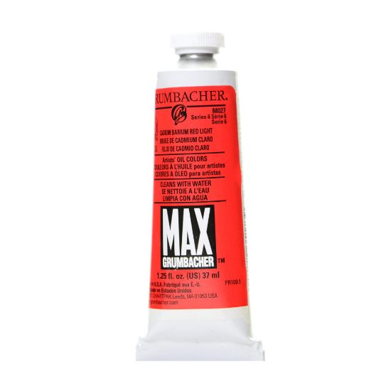 Picture of Grumbacher Max Water Miscible Oil Colors, 1.25 Oz, Cadmium Barium Red Light