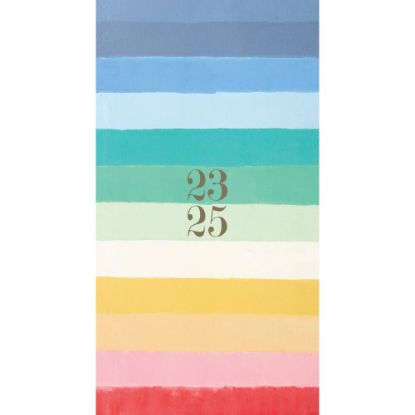 Picture of 2023-2025 Willow Creek Press Checkbook 2-Year Monthly Academic Pocket Planner, 6-1/2in x 3-1/2in, Brushstroke Stripe, July 2023 To June 2025