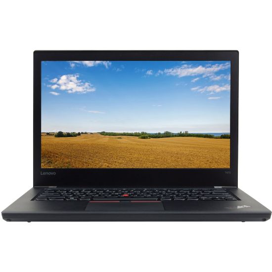 Picture of Lenovo ThinkPad T470 Refurbished Laptop, 14in Screen, Intel Core i5-6300U, 16GB Memory, 256GB Solid State Drive, Windows 10 Pro, Camera