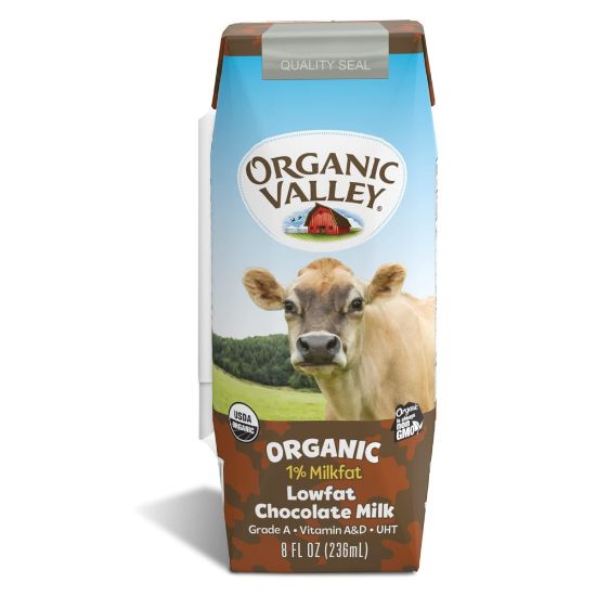 Picture of Organic Valley Aseptic Single-Serve Chocolate Milk Boxes, 8 Oz, Pack Of 24 Boxes